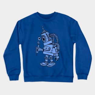 robot blue in love Crewneck Sweatshirt